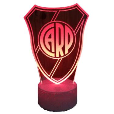 Imagem de Lâmpada de ilusão 3D, emblema River Plate Argentina com 7 cores