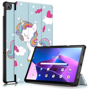 Imagem de Gylint Capa para Lenovo Tab M10 Plus (3ª geração) 26 cm, capa dobrável de couro PU ultrafino com suporte para Lenovo Tab M10 Plus (3ª geração) 10,6'' TB-125F/TB-128F unicórnio