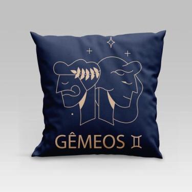 Imagem de Capa de Almofada Estampada Signos do Zodíaco em Veludo Suede 45cm x 45