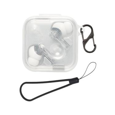 Imagem de Capa transparente para fones de ouvido Nothing Ear (3) 2025, capa FJIASTB flexível de TPU à prova de choque com mosquetão e cordão (transparente)