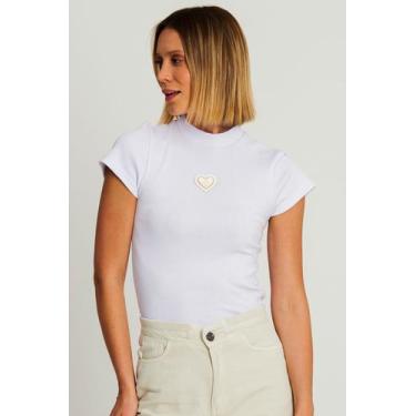 Imagem de Blusa Feminina Gola Alta Polo Wear Branco, Branco, G