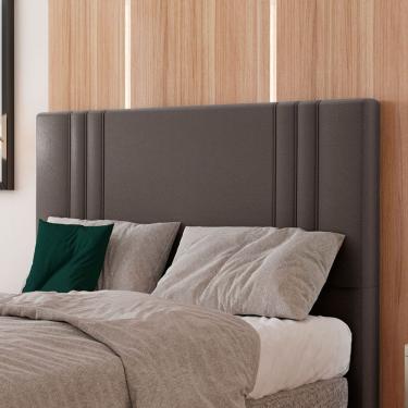 Imagem de Cabeceira Estofada Casal 140 Cm Diamante Corino Marrom