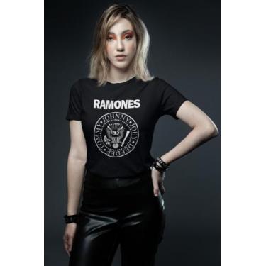 Imagem de Camiseta Ramones Rock Feminina Blusinha Baby Look - Blackchic, P