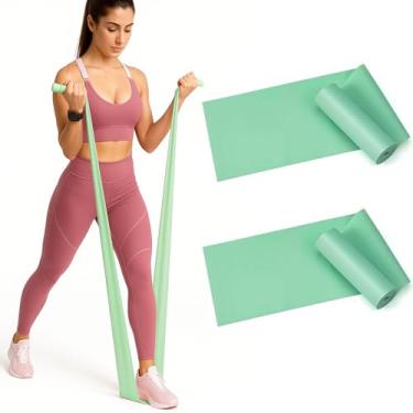 Imagem de 2 peças de faixas de resistência profissionais. Sem látex, elástico, faixas de treino, faixas elásticas para malhar mulheres ou homens, conjunto de faixas de exercícios para fisioterapia, ioga
