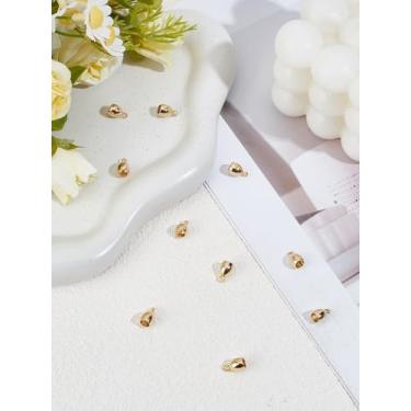 Imagem de 10 peças de extremidades de cabo de aço inoxidável 201, tampas de extremidade de barril, pontas de fecho de fita de couro dourado, conector de joias para pulseiras, fabricação de joias de couro, 9 x 6