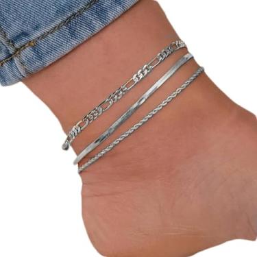 Imagem de Tornozeleira feminina com lantejoulas de cristal na perna, joia de pé, corrente de praia, vintage, presente no tornozelo, One Size, Plástico, Metal