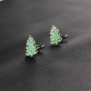 Imagem de Abotoaduras de árvore de Natal joias elegantes acessório elegante festa de feriado presente clássico para homens e mulheres