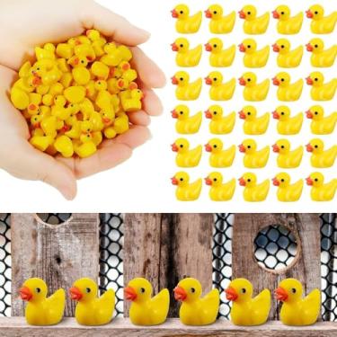 Imagem de 30 peças luminosas mini patos de resina patos minúsculos que brilham no escuro pequeno animal para esconder figuras em miniatura para lembrancinha de festa