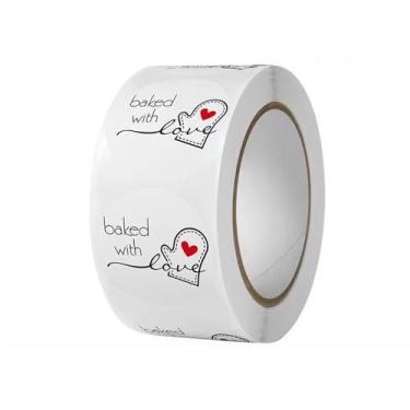 Imagem de Adesivos de presente adesivos de agradecimento com 500 peças de objetos decorativos brancos redondos para embalagem de envelopes