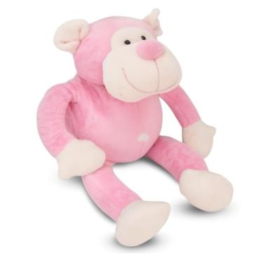 Imagem de Gorila Macaco de Pelúcia Gigante Rosa Bebê para Decoração Safari Quarto e Festas 80cm
