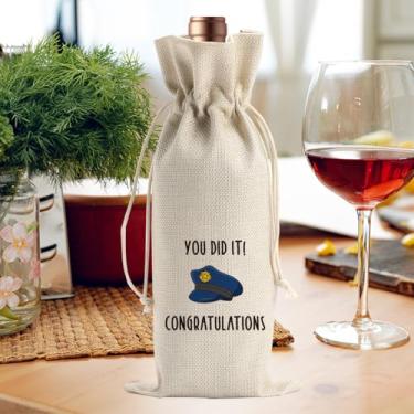 Imagem de Saco de vinho engraçado, presente de parabéns, policial, aniversário, academia, formatura, festa, decoração, polícia, promoção, aposentadoria, saco de vinho