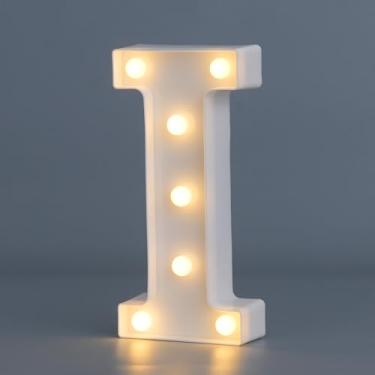 Imagem de Letreiro com luzes de LED, alfabeto iluminado para festa em casa, casamento, decoração de Natal, branco quente (I)