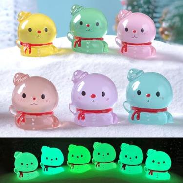 Imagem de Miniaturas de boneco de neve de Natal, miniaturas de resina luminosa para casa de bonecas, jardins de fadas e decoração de férias, ideal para exibição interna e externa, lembrancinhas de festa e