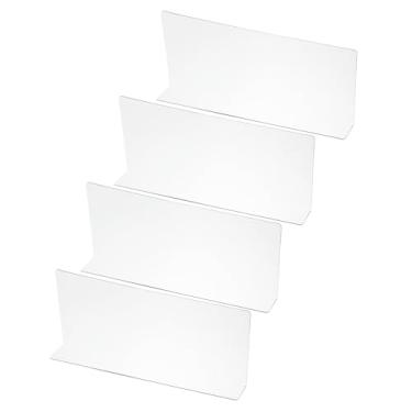 Imagem de Pacote com 4 divisórias de prateleira para organização de armários, 29 x 4,6 x 12 x 12 cm. Separador de armários de acrílico Prateleiras de armário de cozinha bloqueador para quarto, cozinha