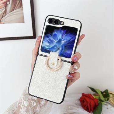 Imagem de Capa com suporte de anel brilhante e glitter para Samsung Galaxy Z Flip 5 4 3 Flip5 ZFlip 3 4 5 5G Capa para PC gradiente de diamante, branca, para Samsung Z Flip 5