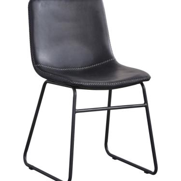 Imagem de Cadeira para Sala de Jantar Estofada em Couro Oxford Vintage Preto