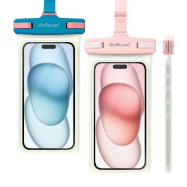Imagem de Bolsa de telefone impermeável wellhouse IPX8 7", pacote com 2 unidades