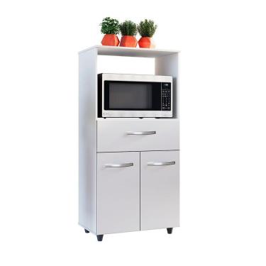 Imagem de Balcão Multiuso Para Micro-ondas 2 Portas 1 Gaveta Nalu Branco