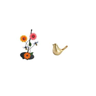 Imagem de Fenteer Porta-papel Toalha Moderno E Vertical com E Detalhe de Pássaro Dourado, Ideal para Decoração de Casa, Escritório E Sala de Estar, Al