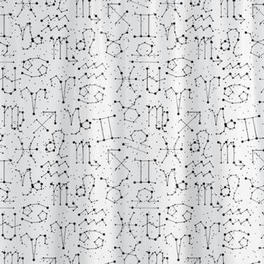 Imagem de Box Banheiro, Cortina Box Poliéster 198cm X 180cm com Ganchos Impermeável - Antimofo, Cortina Banheiro, Resistente(Zodíaco)