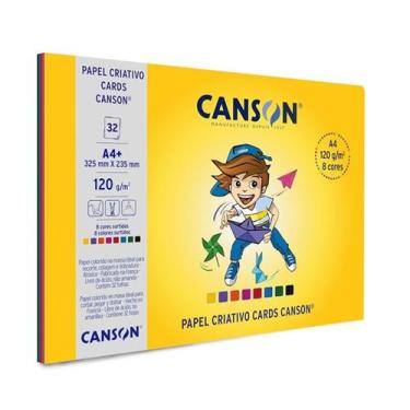 Imagem de Bloco Criativo CardsA4 32FL120g 325x235mm 8 cores - Canson