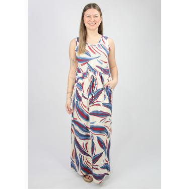 Imagem de Vestido Longo Pau a Pique Estampado Vermelho