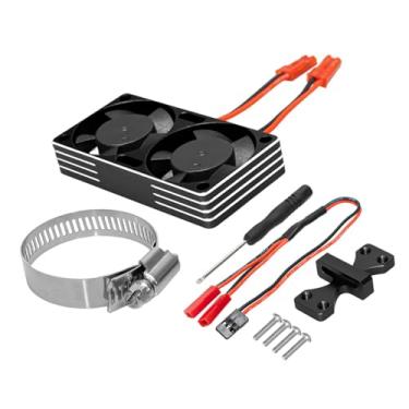 Imagem de Almencla Kit de Ventoinhas de Dissipação de Calor para Motor de Carro RC, Radiador Profissional para Modelos 1:7, 1:8 e 1:10, Peças de Reposição com Ventoinhas, Preto