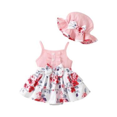 Imagem de Roupas para meninas, vestido suspenso SUNNY PIGGY Romper 3-6M