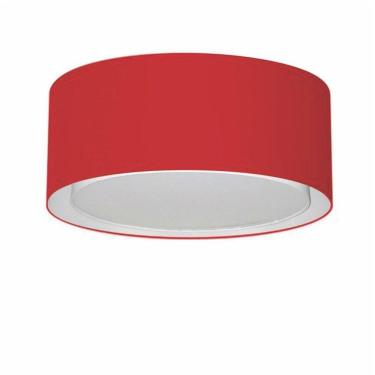 Imagem de Plafon Cilíndrico Duplo Vivare Md-3036 Cúpula Em Tecido 50x25cm - Bivolt Bordo 127/220v