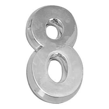 Imagem de Número 8 De Residencia E Casa Brilhante 14cm De Altura - MetalCromo