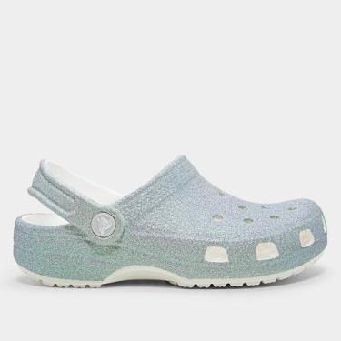 Imagem de Crocs Infantil Glitter Menina, Branco, 26