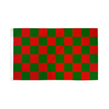Imagem de AZ FLAG - Bandeira xadrez vermelha e verde - 9,5 x 1,5 m - Faixa de corrida xadrez de poliéster 100D com dois ilhós de metal - Resistente ao desbotamento - Cores vivas - 90 cm x 1,5 m - 150 x 90 cm