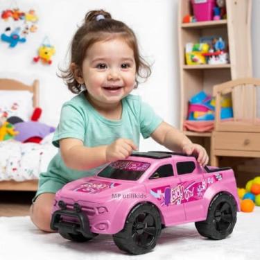 Imagem de Lady Girl Caminhonete Pick Up 4x4 de Brinquedo, Rosa e Lilás, Grande 33cm, Modelo Princesa, para Meninas