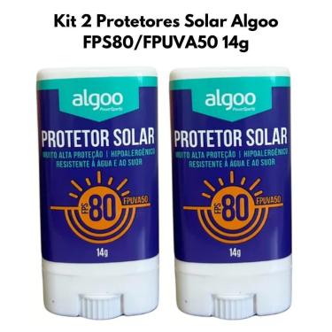 Imagem de Kit 2 Protetores Solar Algoo FPS80/FPUVA50 Bastão Ciclismo-Unissex