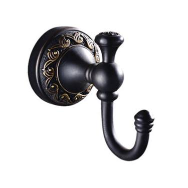 Imagem de Acessórios De Banheiro Antigos Esculpidos Suporte De Escova De Vaso Sanitário Conjuntos De Hardware De Banho De Latão Sólido Saboneteira Retrô Preta Banyo Aksesuarlari, Cup 1