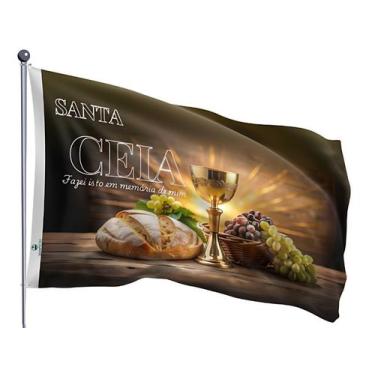 Imagem de Bandeira Santa Ceia Uma Face Estampada Tamanho 90x128cm - Pátria Borda