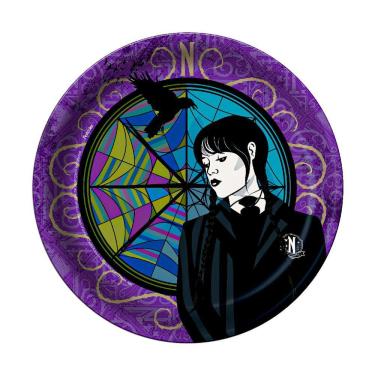 Imagem de Prato Descartável Wandinha - 8 Un - Festcolor - Extra Festas