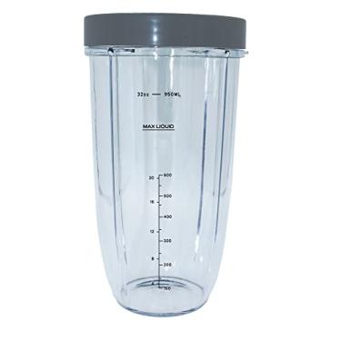 Imagem de Blendin Copo Grande De Substituição De 32 Onças Com Anel Labial Comfort, Compatível Com Nutribullet 600W 900W Liquidificador Juicer Grande (Pacote De 1) Cinza