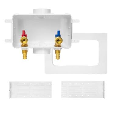 Imagem de Caixa de tomada da máquina de lavar, Niikappu entrada Pex-A de 1/2 polegada x conexão de saída MHT de 3/10.2 cm, caixa de lavadora com dreno central