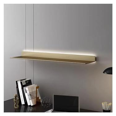 Imagem de Prateleira de parede de liga de alumínio em forma de L, prateleira de parede iluminada embutida de LED, suportes de exibição de liga de alumínio, prateleiras flutuantes montadas na parede, prateleiras