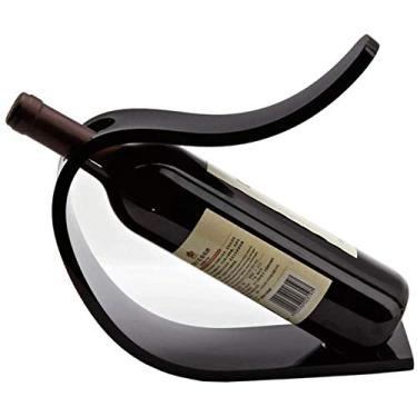 Imagem de GAORUIFENG Rack de vinho de mesa, 1 suporte para garrafas de vinho, suporte de exibição para decoração de casa, suporte de acrílico independente de mesa, bancada, cor de cobre, suporte de vidro de