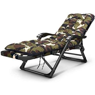 Imagem de Espreguiçadeira cadeiras de jardim cadeira dobrável poltronas reclináveis para casa poltronas para almoço pufe encosto cama varanda adulto multifuncional cadeira dobrável feliz portátil (cor: A)