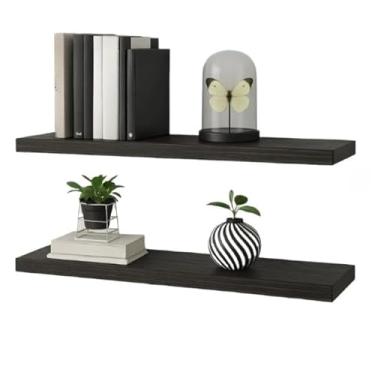 Imagem de Prateleira Industrial Decorativa Invisível Sem Suporte Tipo Rústica(Preta,60cm)