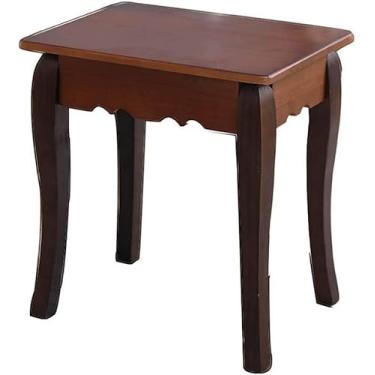 Imagem de Cadeira de jantar banqueta de sofá otomano banco de maquiagem banquinho de jantar banco de sapato banco de molho de madeira maciça, 8 cores (cor: F, tamanho: 39 x 29 x 42 cm)