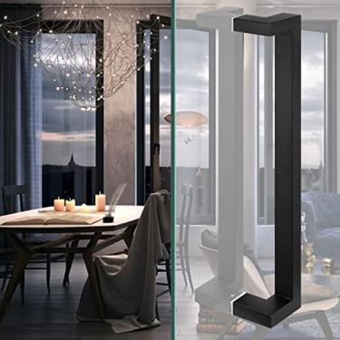 Imagem de Puxador de porta de aço sólido resistente, alça quadrada de superfície polida lisa, maçaneta de vidro de chuveiro antiferrugem, portas internas e externas/ouro rosa/120 cm (47 polegadas) (preto 80 cm)