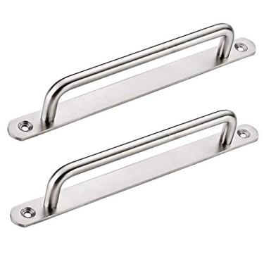 Imagem de BABULE Puxador de porta de 2 peças, puxadores deslizantes, puxadores de portão de jardim, maçanetas de porta frontal para portas de madeira, portão deslizante, garagem, galpão, maçanetas/distância do