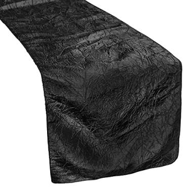 Imagem de Caminho de mesa de tafetá triturado - 274 cm x 30 cm | Preto | 1 peça