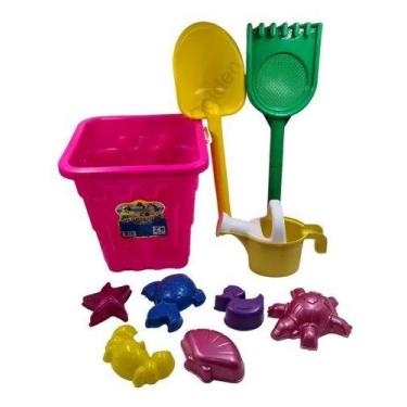 Imagem de Balde De Praia De Areia E Piscina Castelo Extra Grande - Corpo Dourado