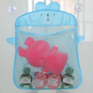 Imagem de Organizador de brinquedos de banho de malha animal com ventosas, armazenamento de brinquedos para banheira, organizador de banheiro ou chuveiro, sacos de rede multiuso facilitam o armazenamento de