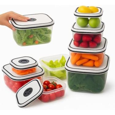 Imagem de Kit 5 Potes Herméticos Organizadores de Mantimentos – Tampa Transparente com Vedação BPA Free – Diversos Tamanhos (320ml a 2300ml) – Ideal para Cozinha, Despensa, Freezer e Micro-ondas